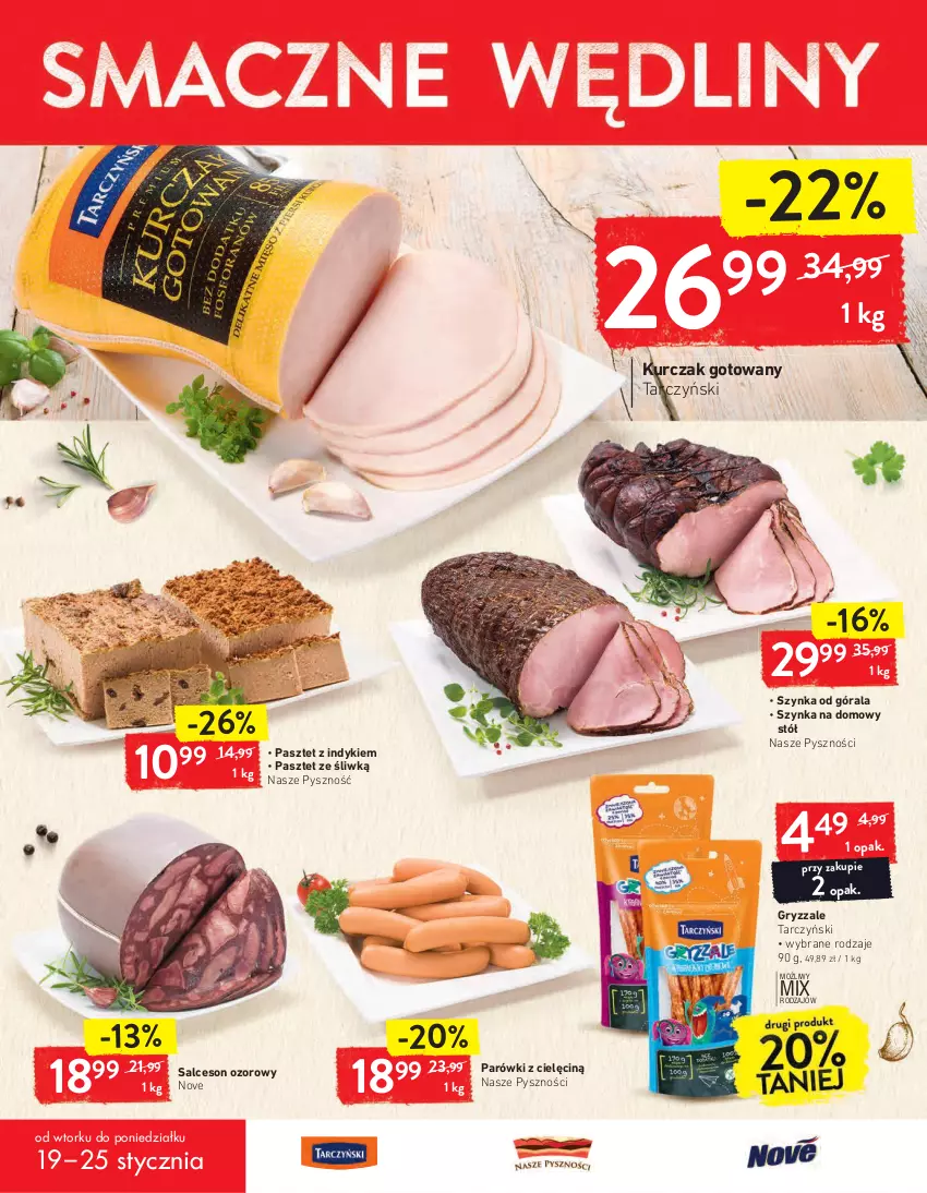 Gazetka promocyjna Intermarche - Dzień babci i dziadka - ważna 19.01 do 25.01.2021 - strona 16 - produkty: Gry, Kurczak, Kurczak gotowany, Parówki, Pasztet, Salceson, Stół, Szynka, Tarczyński