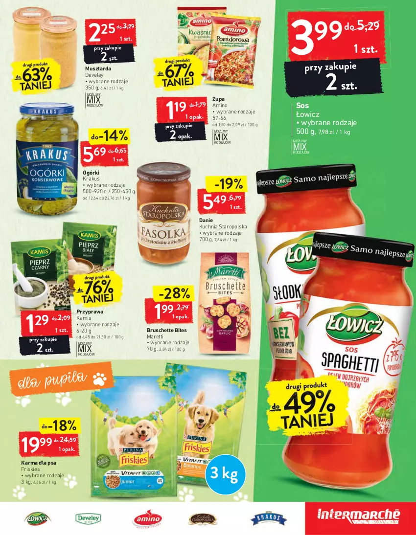 Gazetka promocyjna Intermarche - Dzień babci i dziadka - ważna 19.01 do 25.01.2021 - strona 27 - produkty: Bruschette, Friskies, Kamis, Krakus, Kuchnia, Kuchnia Staropolska, Mus, Musztarda, Sos, Zupa