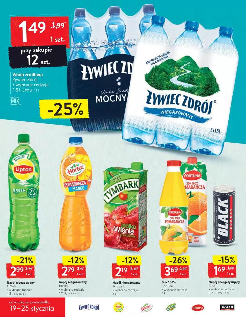 Gazetka promocyjna Intermarche - Dzień babci i dziadka - ważna 19.01 do 25.01.2021 - strona 28 - produkty: Fortuna, Hortex, Lack, LANA, Lipton, Napój, Napój niegazowany, Sok, Tymbark, Woda