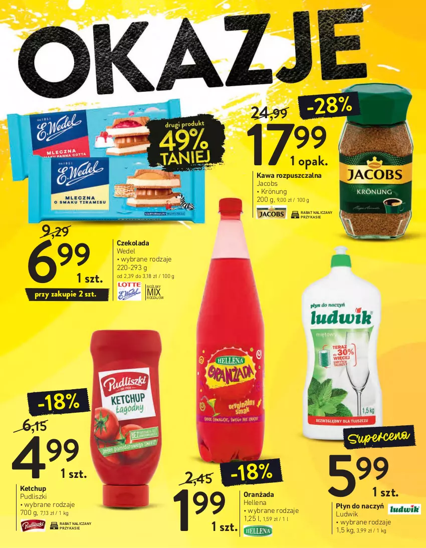 Gazetka promocyjna Intermarche - Dzień babci i dziadka - ważna 19.01 do 25.01.2021 - strona 3 - produkty: Czekolada, Hellena, Jacobs, Kawa, Kawa rozpuszczalna, Ketchup, Ludwik, Oranżada, Pudliszki