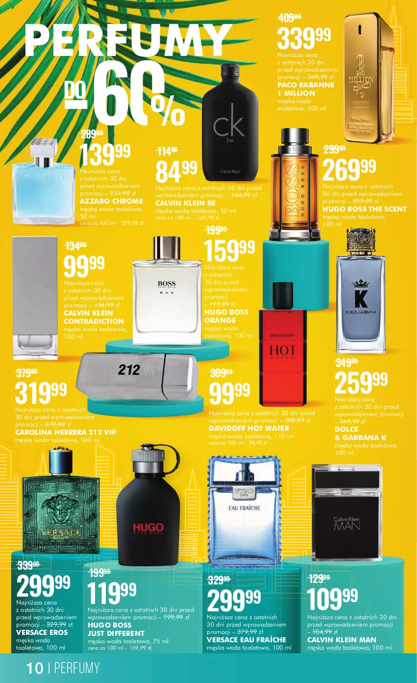 Gazetka promocyjna Super Pharm - Gazetka - ważna 13.07 do 26.07.2023 - strona 10 - produkty: Azzaro, Calvin Klein, Carolina Herrera, Davidoff, Hugo Boss, Lion, Paco Rabanne, Perfum, Versace, Woda, Woda toaletowa