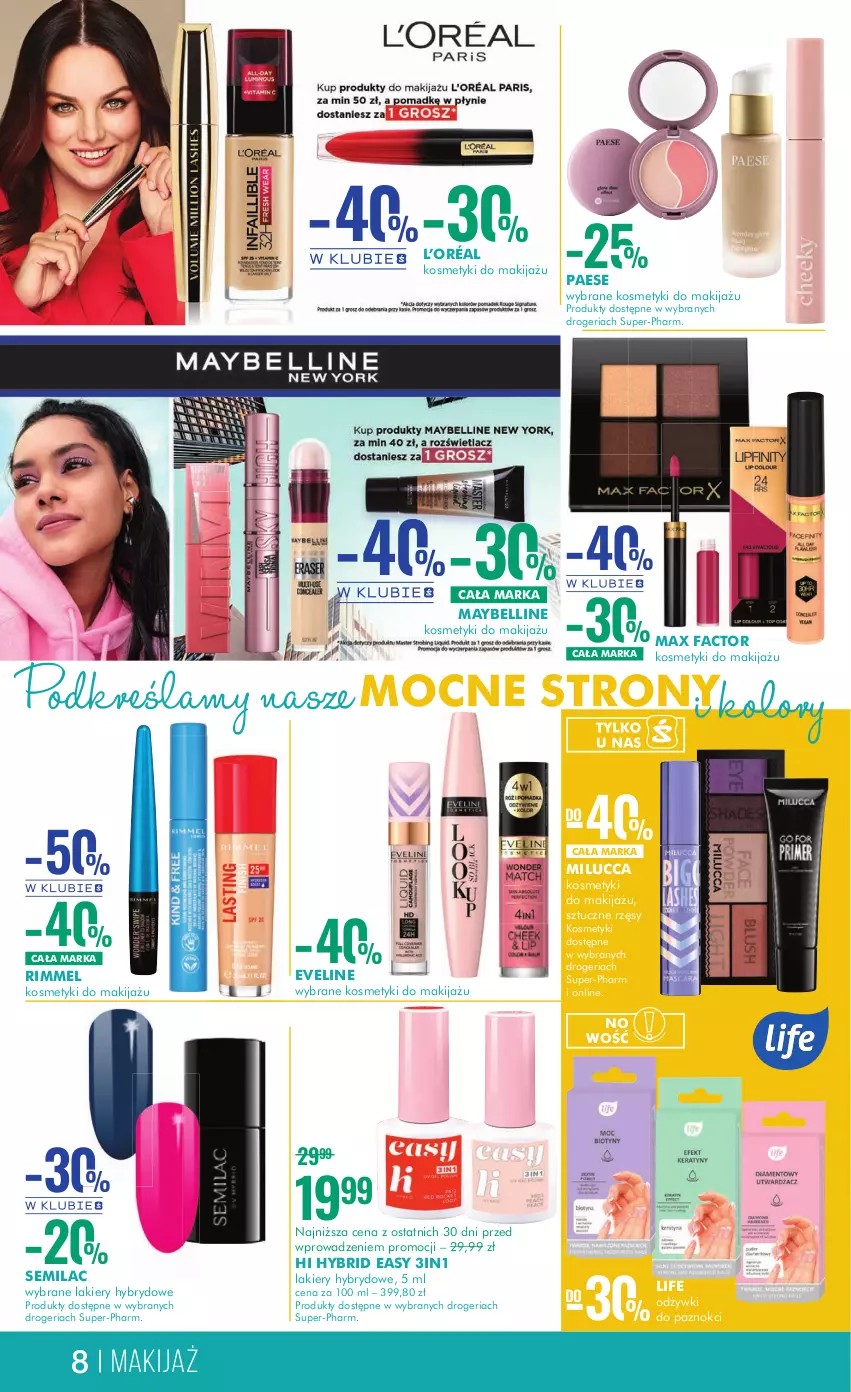 Gazetka promocyjna Super Pharm - Gazetka - ważna 13.07 do 26.07.2023 - strona 8 - produkty: Bell, Eveline, Fa, L’Oréal, Lakier, Makijaż, Max Factor, Maybelline, PAESE, Sztuczne rzęsy