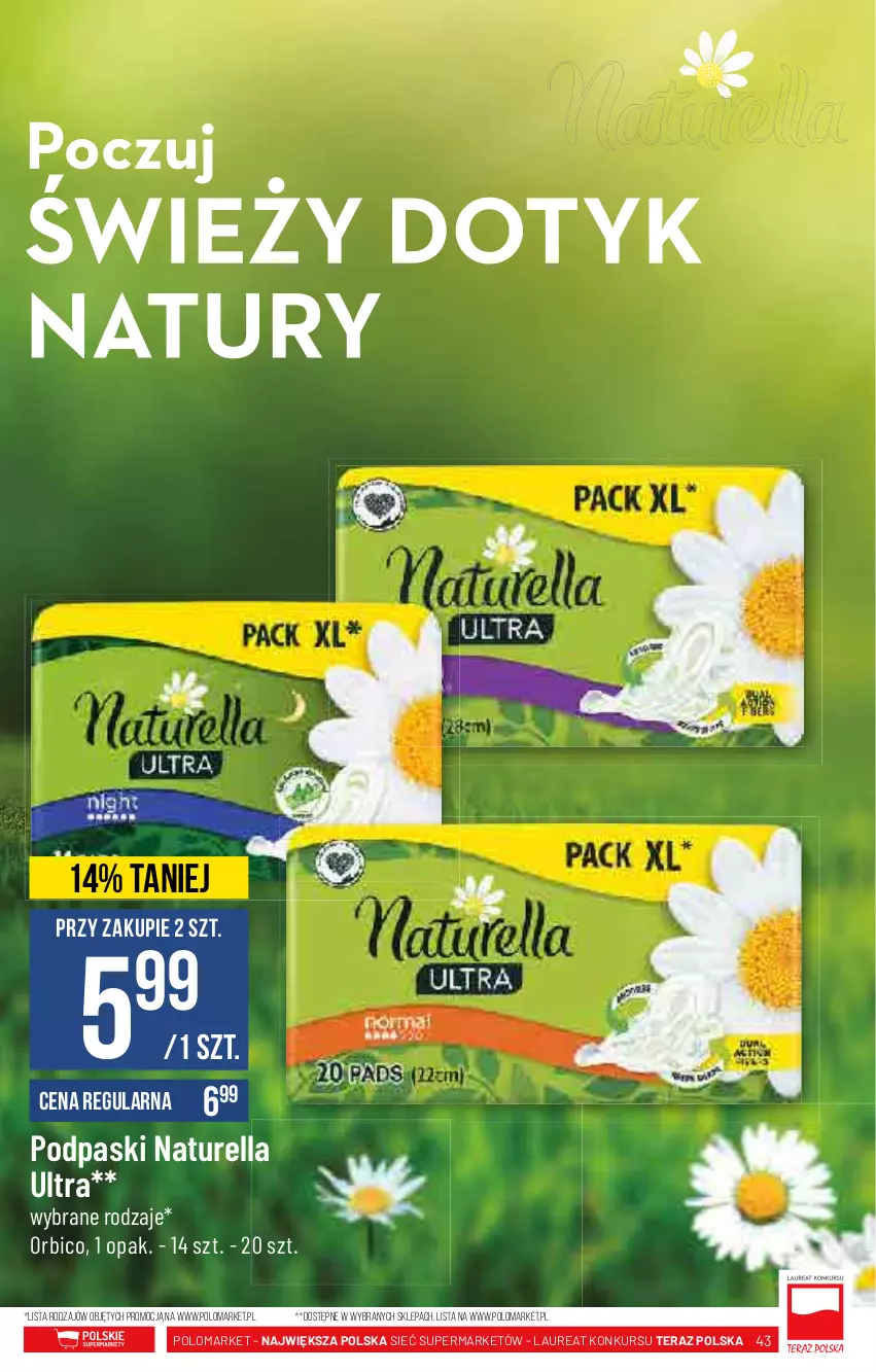 Gazetka promocyjna PoloMarket - Gazetka pomocyjna - ważna 29.09 do 05.10.2021 - strona 43 - produkty: BIC, Laur, Naturell, Naturella, Podpaski, Tera