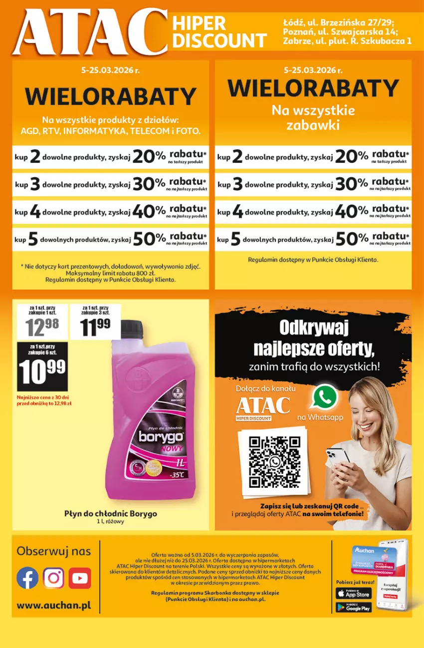 Gazetka promocyjna Auchan - Gazetka ATAC Hiper Discount - ważna 05.03 do 25.03.2026 - strona 4 - produkty: Gra, Płyn do chłodnic, Ser, Telefon, Tera