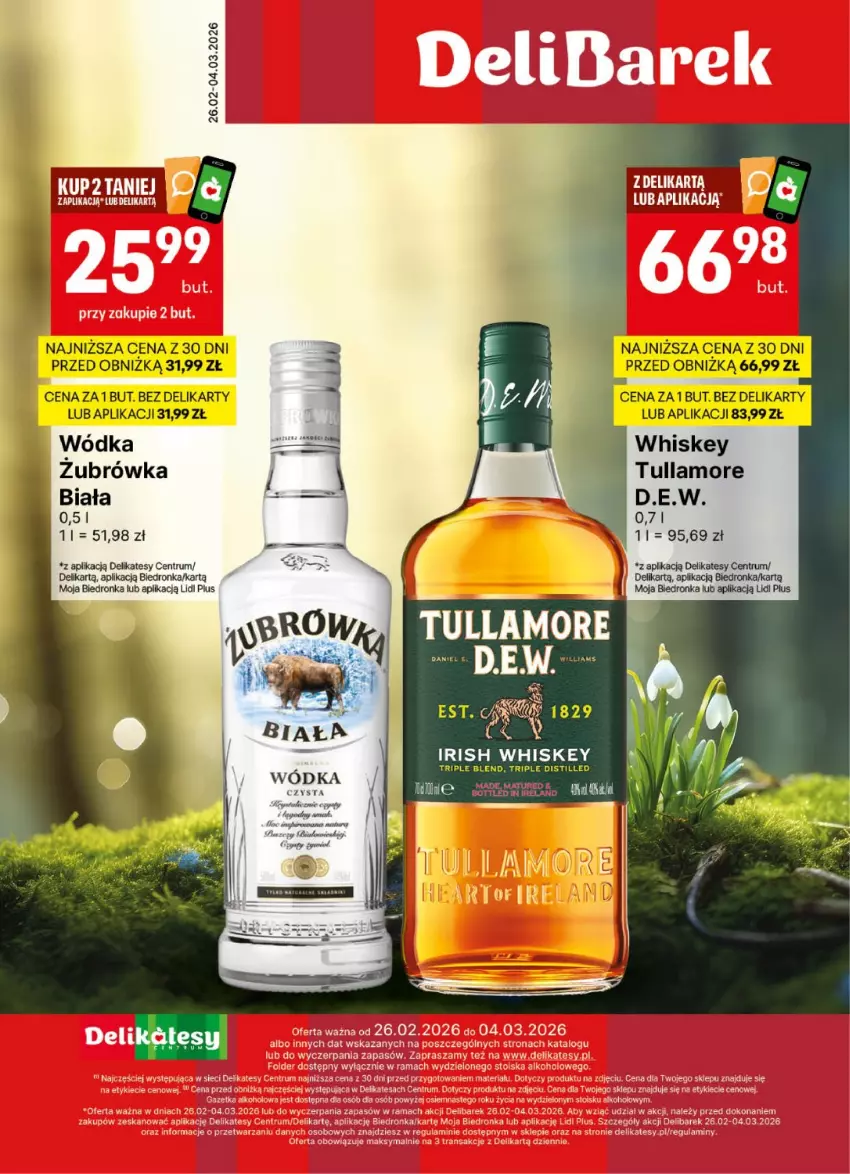 Gazetka promocyjna Delikatesy Centrum - Delibarek DC09 - ważna 26.02 do 04.03.2026 - strona 1 - produkty: Dron, Fa, Rum, Whiskey, Wódka