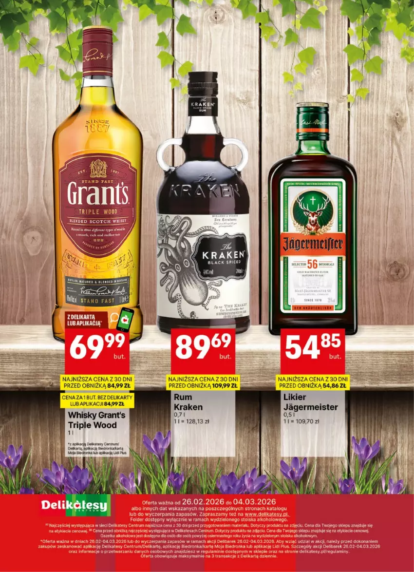 Gazetka promocyjna Delikatesy Centrum - Delibarek DC09 - ważna 26.02 do 04.03.2026 - strona 17 - produkty: Gra, Grant's, Jagermeister, Lack, Likier, Rum, Whisky