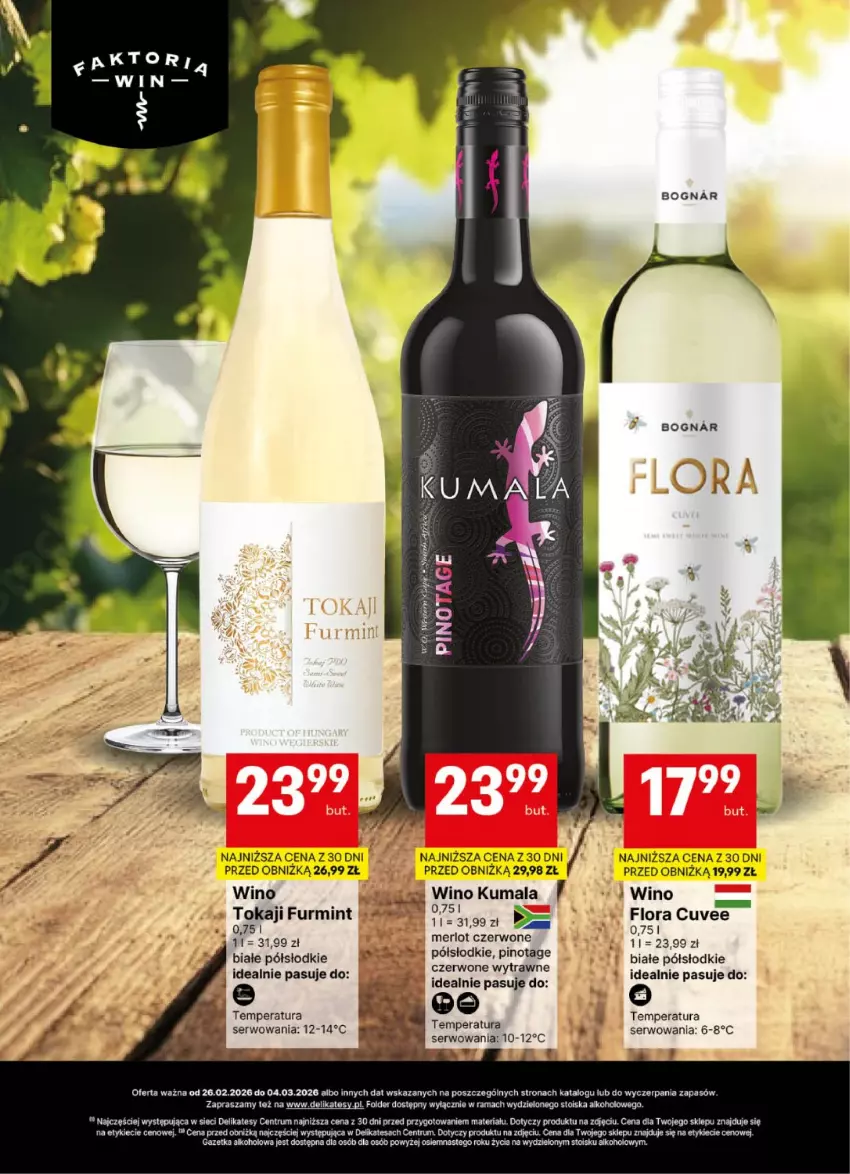 Gazetka promocyjna Delikatesy Centrum - Delibarek DC09 - ważna 26.02 do 04.03.2026 - strona 4 - produkty: Flora, Rama, Rum, Ser, Tokaji, Wino