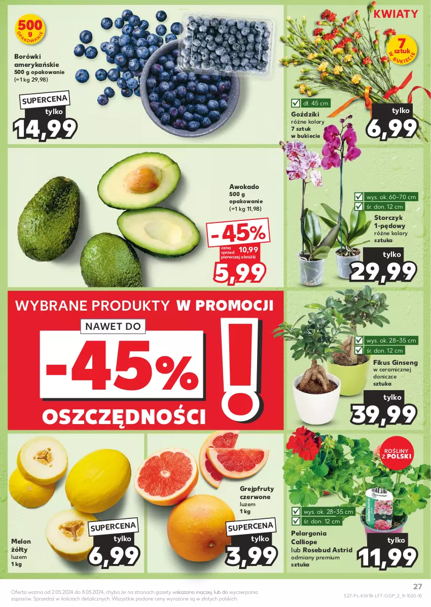 Gazetka promocyjna Kaufland - Gazetka tygodnia - ważna 02.05 do 08.05.2024 - strona 27 - produkty: Astrid, Gin, Grejpfrut, Melon, Storczyk