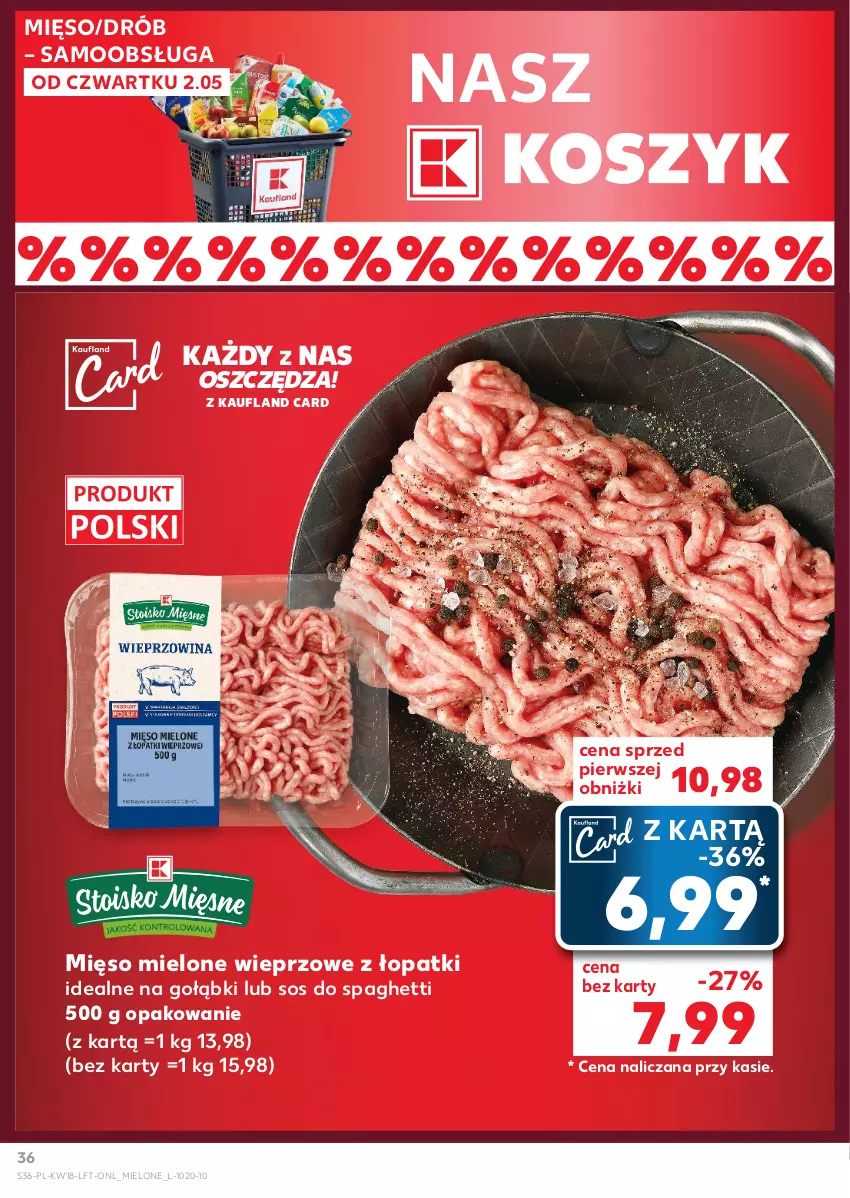 Gazetka promocyjna Kaufland - Gazetka tygodnia - ważna 02.05 do 08.05.2024 - strona 36 - produkty: Drób, Kosz, Mięso, Mięso mielone, Sos, Spaghetti