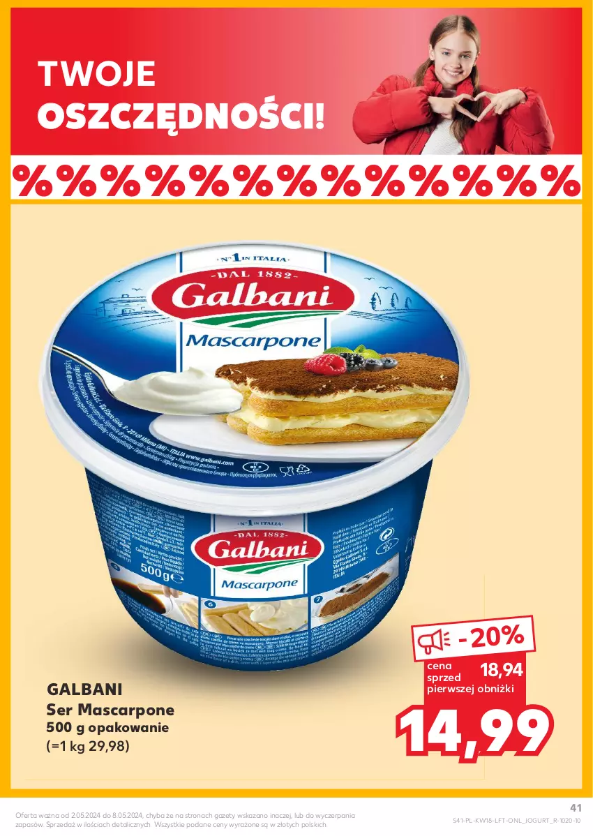 Gazetka promocyjna Kaufland - Gazetka tygodnia - ważna 02.05 do 08.05.2024 - strona 41 - produkty: Galbani, Jogurt, Mascarpone, Ser