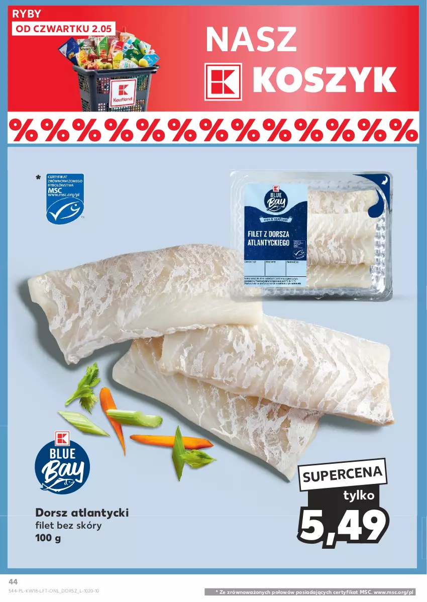 Gazetka promocyjna Kaufland - Gazetka tygodnia - ważna 02.05 do 08.05.2024 - strona 44 - produkty: Dorsz, Kosz