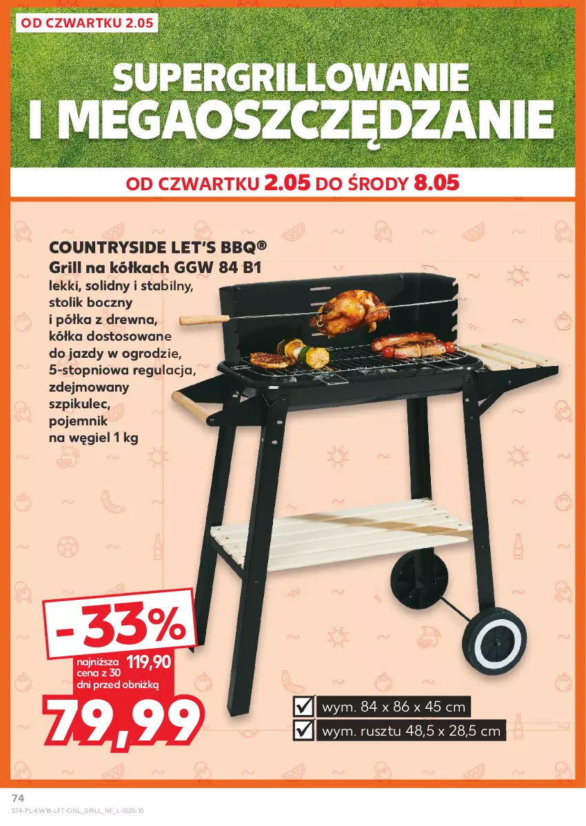 Gazetka promocyjna Kaufland - Gazetka tygodnia - ważna 02.05 do 08.05.2024 - strona 74 - produkty: Grill, Pojemnik, Półka, Stolik, Top