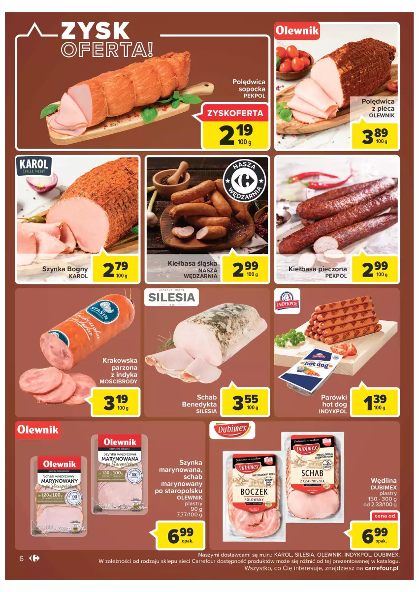 Gazetka promocyjna Carrefour - Gazetka Carrefour - ważna 22.11 do 03.12.2022 - strona 8 - produkty: Kiełbasa, Kiełbasa śląska, Olewnik, Pekpol, Piec, Polędwica, Schab Benedykta, Schab wieprzowy, Szynka