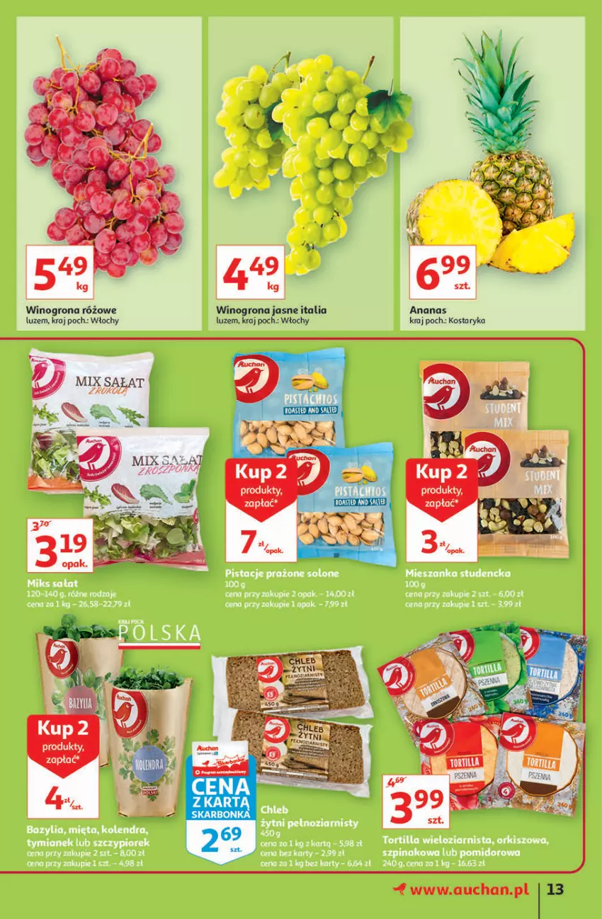 Gazetka promocyjna Auchan - Hiperoszczędzanie z markami Auchan Hipermarkety - ważna 30.09 do 06.10.2021 - strona 13 - produkty: Ananas, Wino, Winogrona