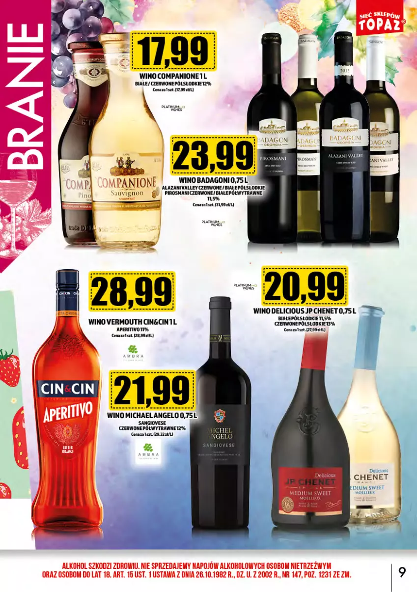 Gazetka promocyjna Topaz - Gazetka - ważna 01.02 do 29.02.2024 - strona 9 - produkty: AniOne, Vermouth, Wino