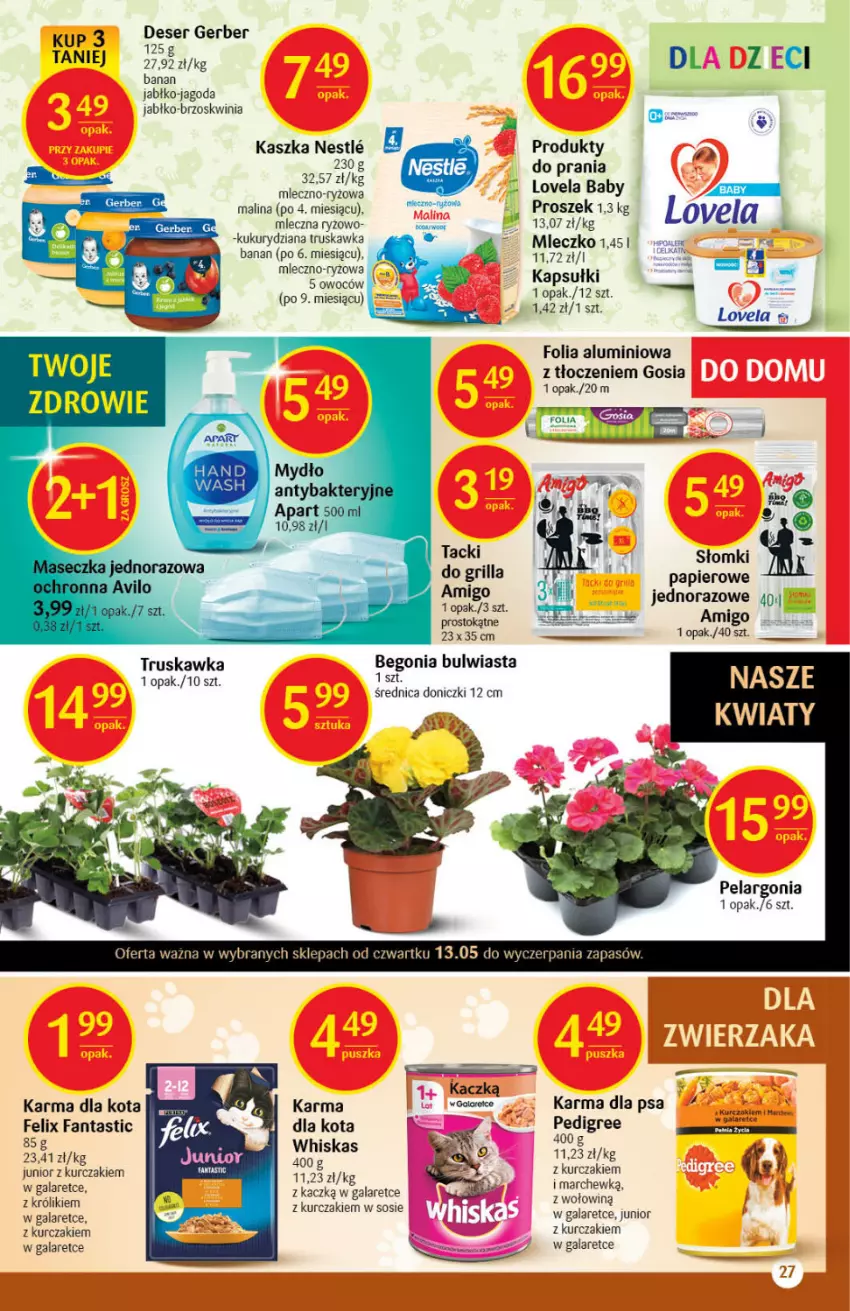 Gazetka promocyjna Delikatesy Centrum - Gazetka Delikatesy Centrum - ważna 13.05 do 19.05.2021 - strona 27 - produkty: Fa, Fanta, Felix, Folia aluminiowa, Gala, Gerber, Grill, Królik, Kurczak, Lovela, Miecz, Papier, Pedigree, Ryż, Sos, Whiskas