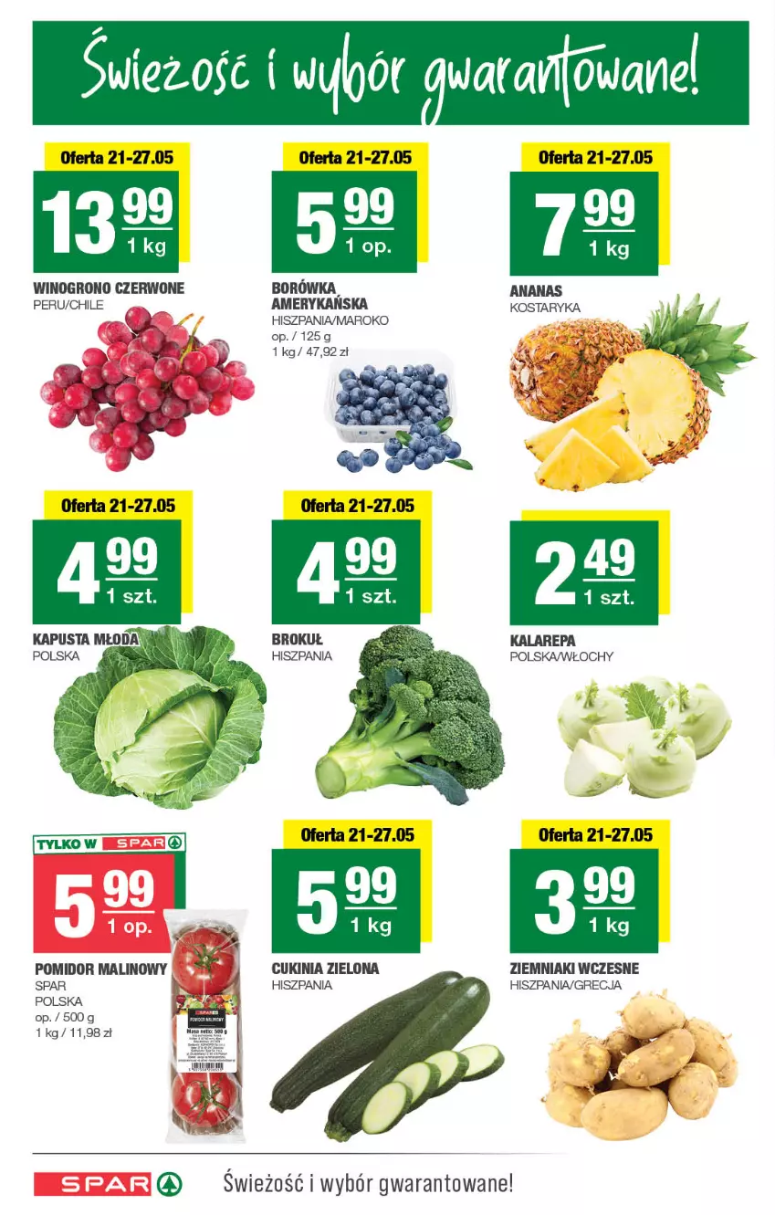 Gazetka promocyjna Spar - Spar - ważna 18.05 do 28.05.2025 - strona 2 - produkty: Ananas, Borówka, Pomidor malinowy, Wino, Ziemniaki