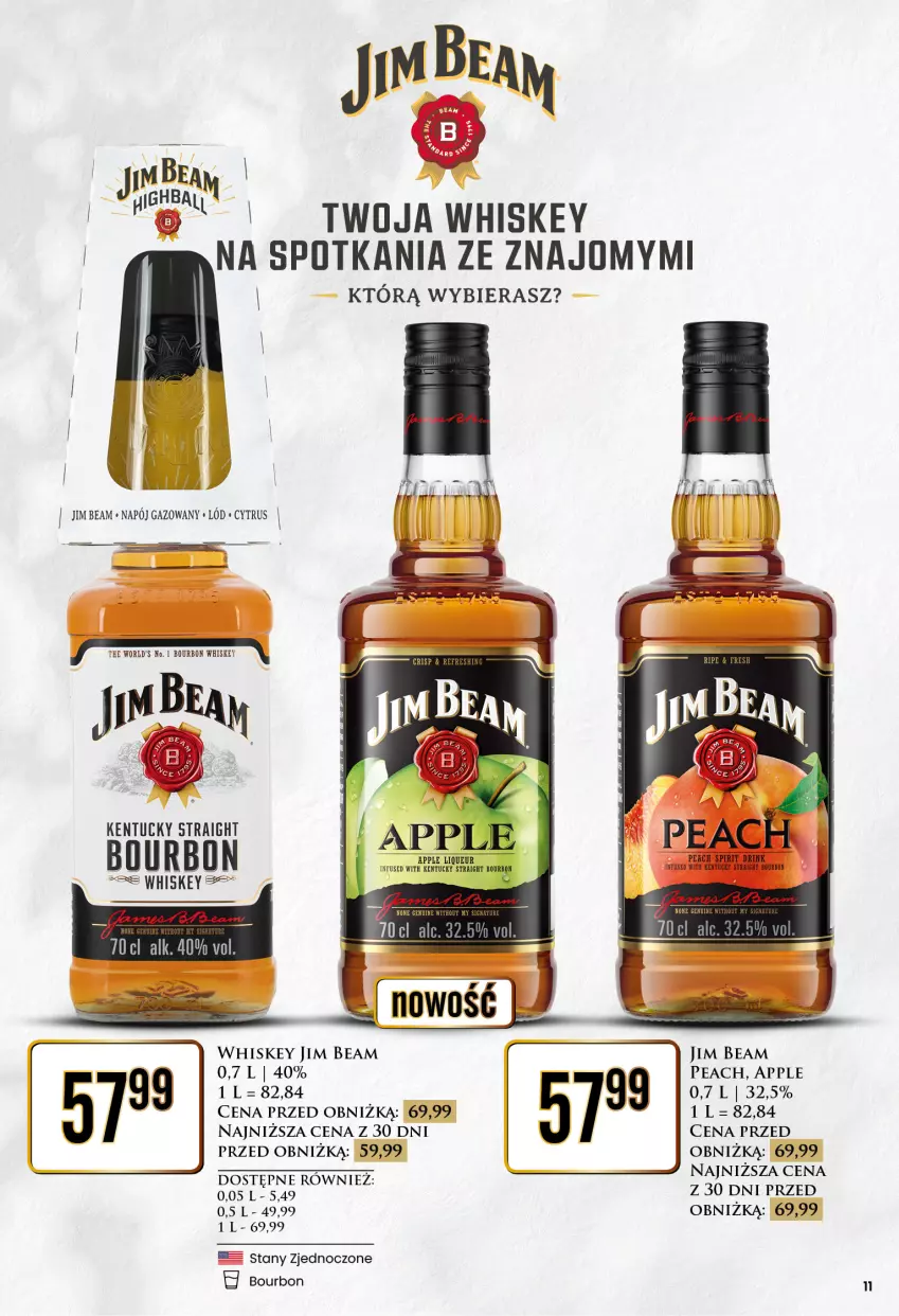 Gazetka promocyjna Dino - Katalog alkoholowy / marzec 2024 - ważna 25.03 do 30.03.2024 - strona 11 - produkty: Bourbon, Jim Beam, Whiskey