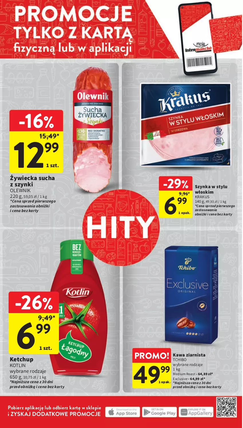 Gazetka promocyjna Intermarche - Gazetka Intermarche - ważna 11.04 do 17.04.2024 - strona 12 - produkty: Kawa, Kawa ziarnista, Ketchup, Kotlin, Krakus, Olewnik, Szynka, Tchibo