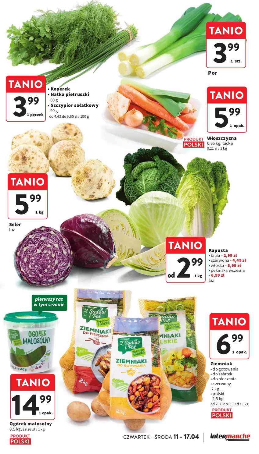 Gazetka promocyjna Intermarche - Gazetka Intermarche - ważna 11.04 do 17.04.2024 - strona 17 - produkty: Natka pietruszki, Ogórek, Piec, Por, Sałat