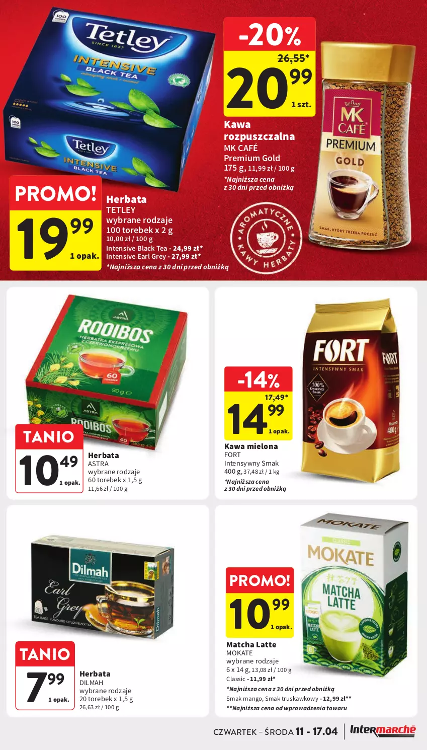 Gazetka promocyjna Intermarche - Gazetka Intermarche - ważna 11.04 do 17.04.2024 - strona 29 - produkty: Dilmah, Earl Grey, Herbata, Kawa, Kawa mielona, Kawa rozpuszczalna, Lack, Mango, Tetley