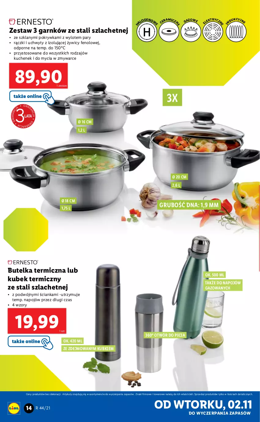 Gazetka promocyjna Lidl - GAZETKA - ważna 02.11 do 07.11.2021 - strona 14 - produkty: Kubek, Kubek termiczny, Por, Uchwyty