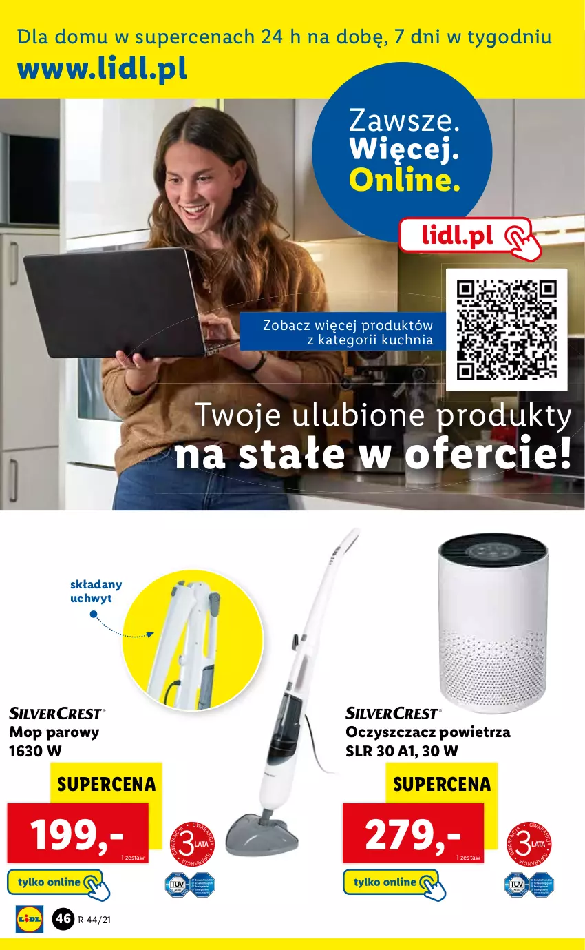 Gazetka promocyjna Lidl - GAZETKA - ważna 02.11 do 07.11.2021 - strona 46 - produkty: Kuchnia, Mop, Mop parowy, Oczyszczacz powietrza