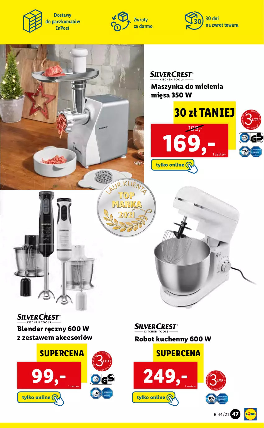 Gazetka promocyjna Lidl - GAZETKA - ważna 02.11 do 07.11.2021 - strona 47 - produkty: Blender, Blender ręczny, Maszynka, Maszynka do mielenia, Robot, Szynka