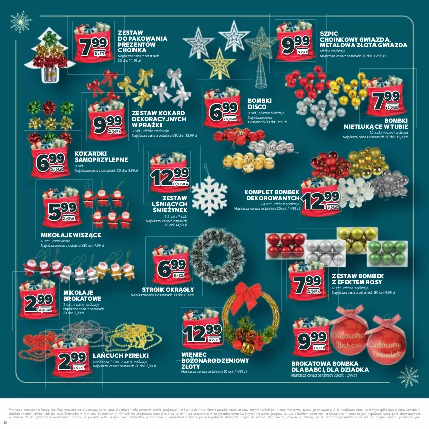 Gazetka promocyjna Stokrotka - Katalog Mikołajki! - ważna 20.11 do 10.12.2025 - strona 12 - produkty: Bombki, Choinka, Gwiazda, Inka, Mięso, Mop, Owoce, Szpic, Warzywa, Wieniec, Zestaw bombek