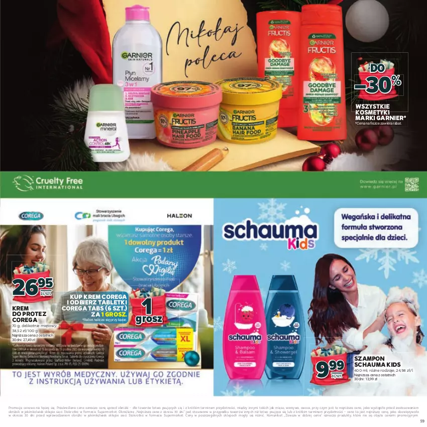 Gazetka promocyjna Stokrotka - Katalog Mikołajki! - ważna 20.11 do 10.12.2025 - strona 59 - produkty: Corega, Garnier, Mięso, Owoce, Schauma, Szampon, Tablet, Warzywa