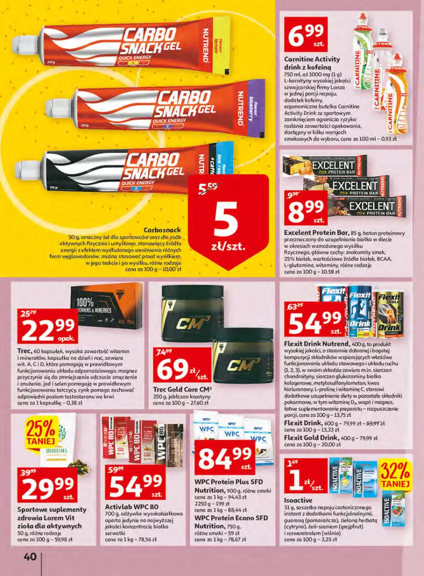 Gazetka promocyjna Auchan - Udane grillowanie jest w cenie Hipermarkety - ważna 19.05 do 28.05.2022 - strona 40 - produkty: Baton, Cars, Cynk, Gra, Grejpfrut, Kolagen, Lameta, Magnez, Odżywka, Por, Ser, Sok, Sos, Sport, Toster, Woda