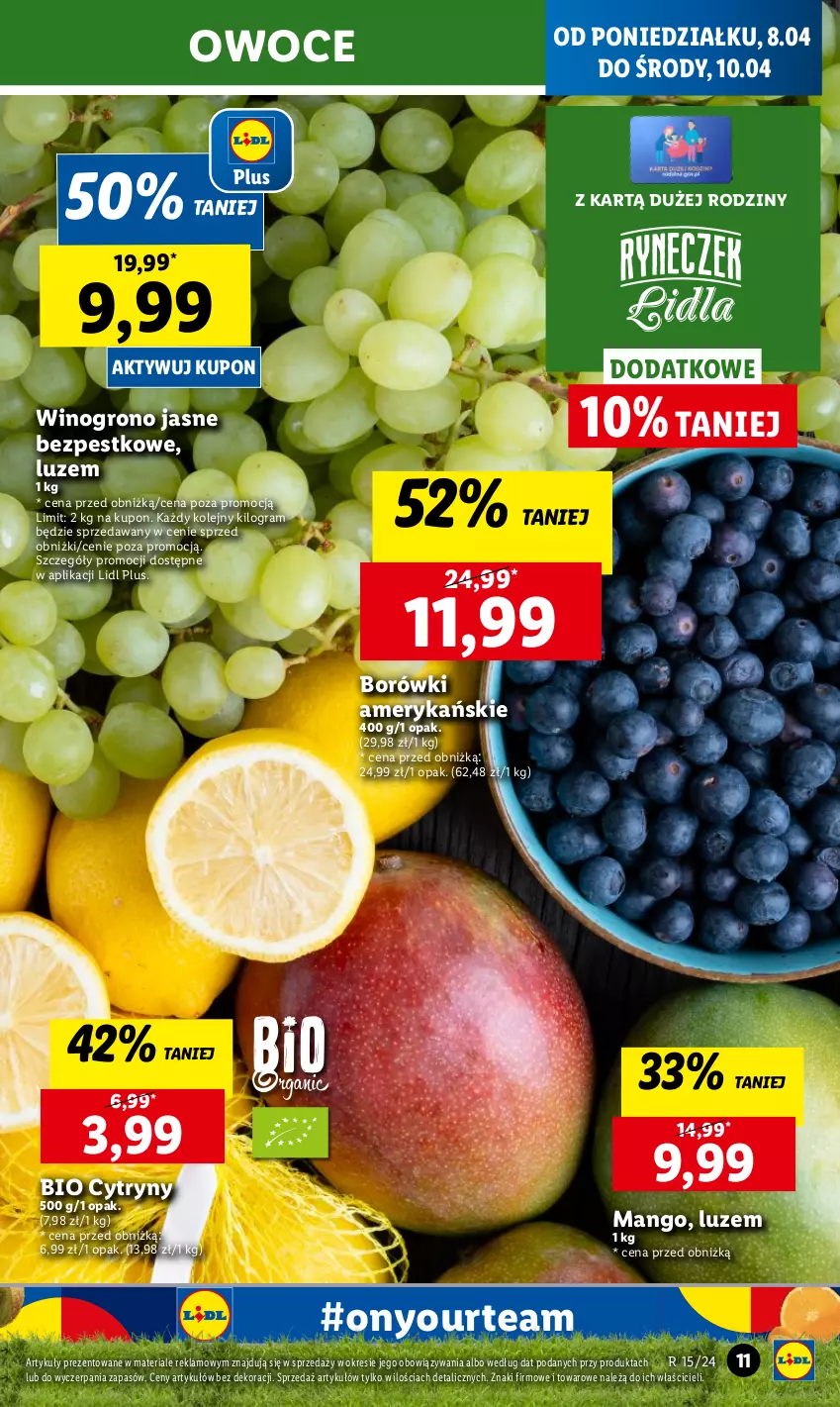 Gazetka promocyjna Lidl - GAZETKA - ważna 08.04 do 10.04.2024 - strona 11 - produkty: Chleb, Cytryny, Gra, Mango, Olej, Owoce, Ser, Wino