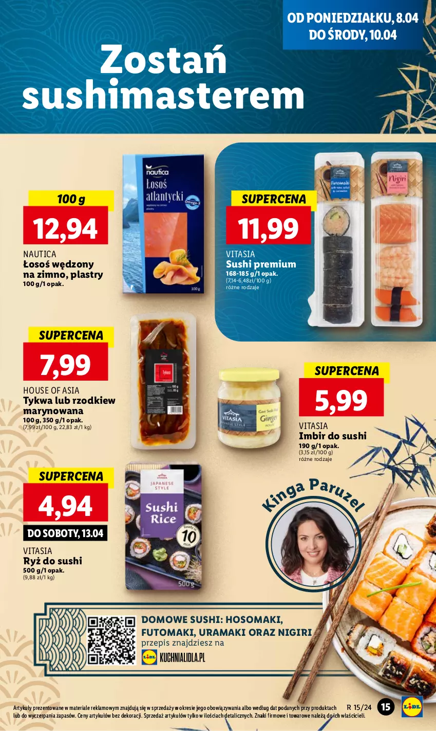 Gazetka promocyjna Lidl - GAZETKA - ważna 08.04 do 10.04.2024 - strona 15 - produkty: House of Asia, Imbir, Rama, Ryż, Ryż do sushi, Sushi