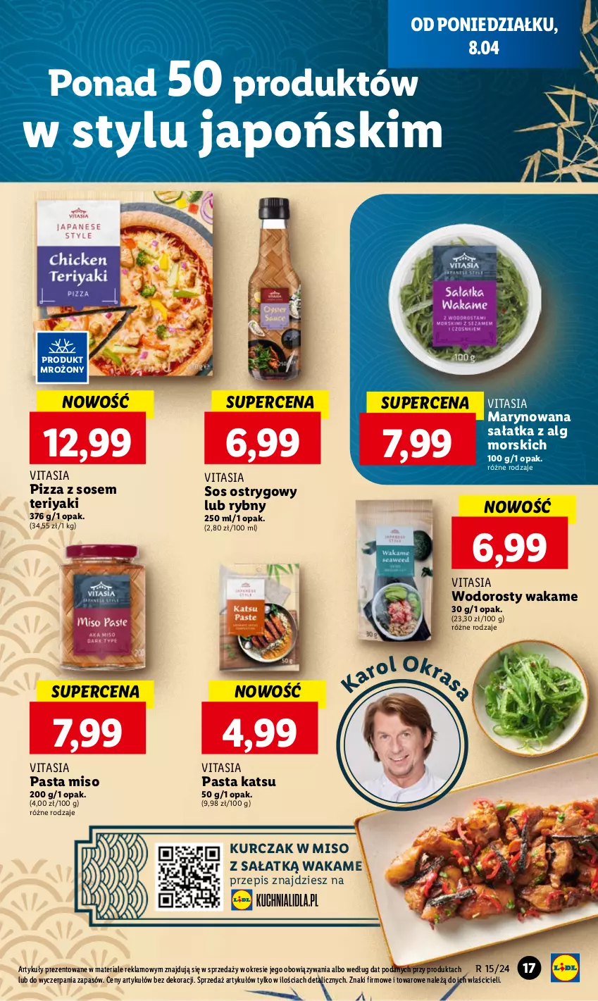 Gazetka promocyjna Lidl - GAZETKA - ważna 08.04 do 10.04.2024 - strona 17 - produkty: Kurczak, LG, Pizza, Sałat, Sałatka, Sos, Sos ostrygowy