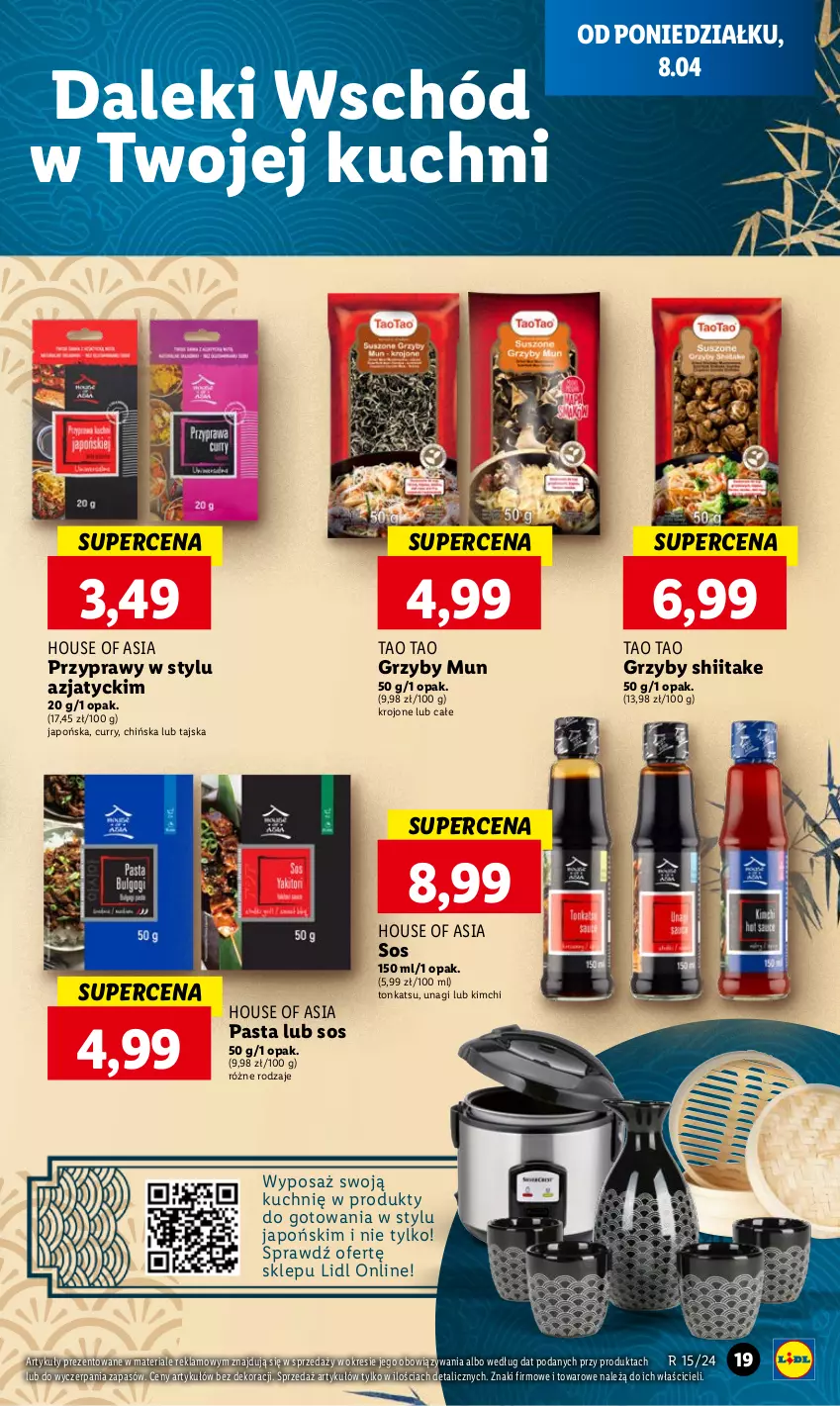 Gazetka promocyjna Lidl - GAZETKA - ważna 08.04 do 10.04.2024 - strona 19 - produkty: Grzyby, Grzyby mun, Grzyby shiitake, House of Asia, Przyprawy, Sos