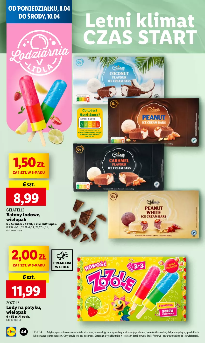 Gazetka promocyjna Lidl - GAZETKA - ważna 08.04 do 10.04.2024 - strona 44 - produkty: Baton, Lody, Wazon