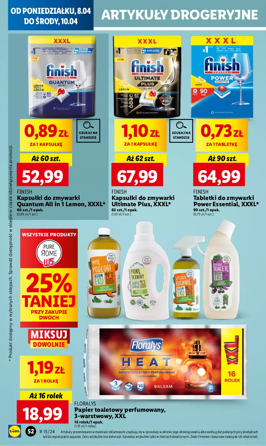 Gazetka promocyjna Lidl - GAZETKA - ważna 08.04 do 10.04.2024 - strona 54 - produkty: Flora, Papier, Papier toaletowy, Perfum, Tablet, Tabletki do zmywarki, Zmywarki