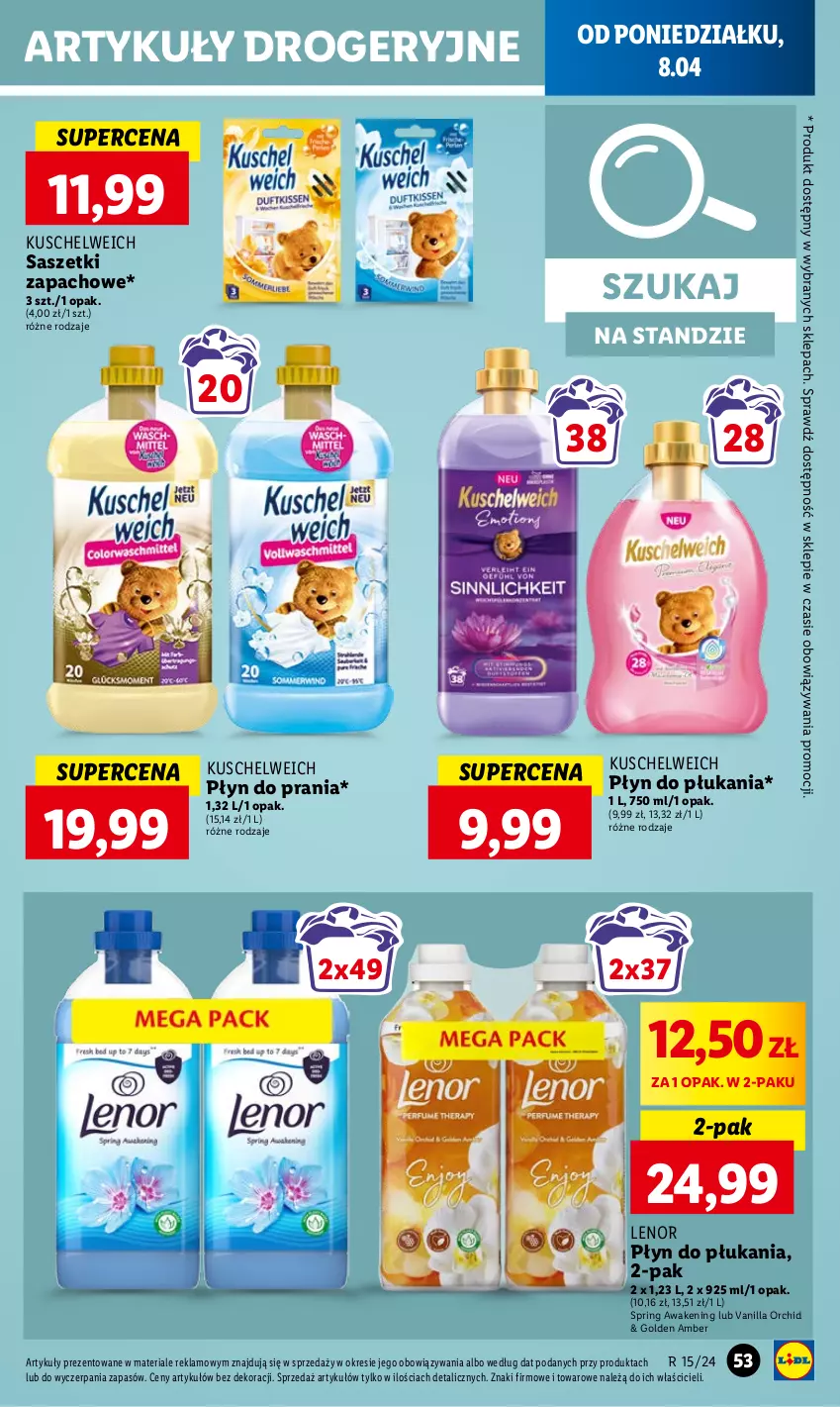 Gazetka promocyjna Lidl - GAZETKA - ważna 08.04 do 10.04.2024 - strona 55 - produkty: Lenor, Płyn do płukania, Płyn do prania