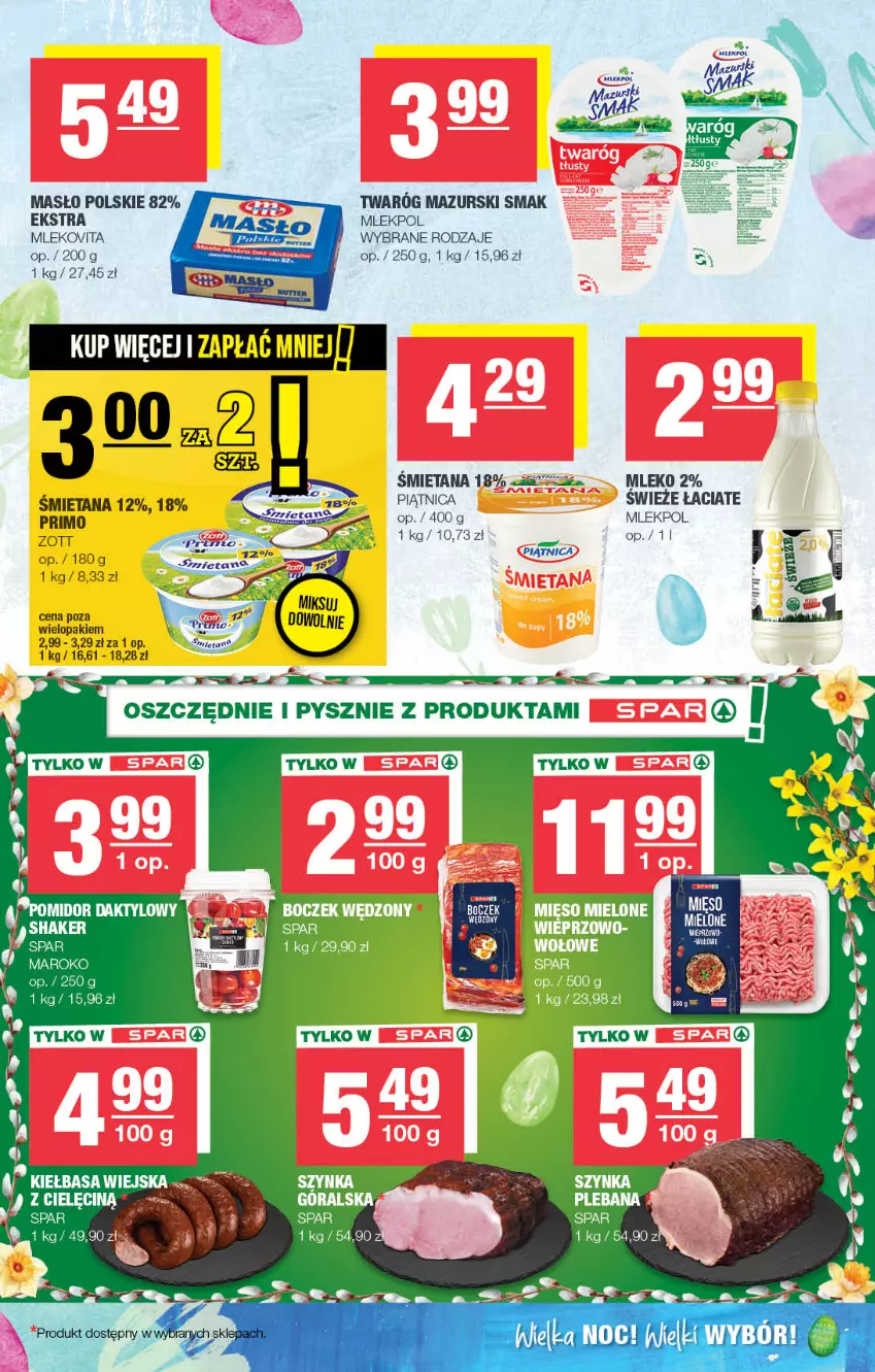 Gazetka promocyjna Spar - Spar - ważna 24.03 do 03.04.2024 - strona 3 - produkty: Masło, Mięso, Mleko, Mlekovita, Piątnica, Wino, Zott