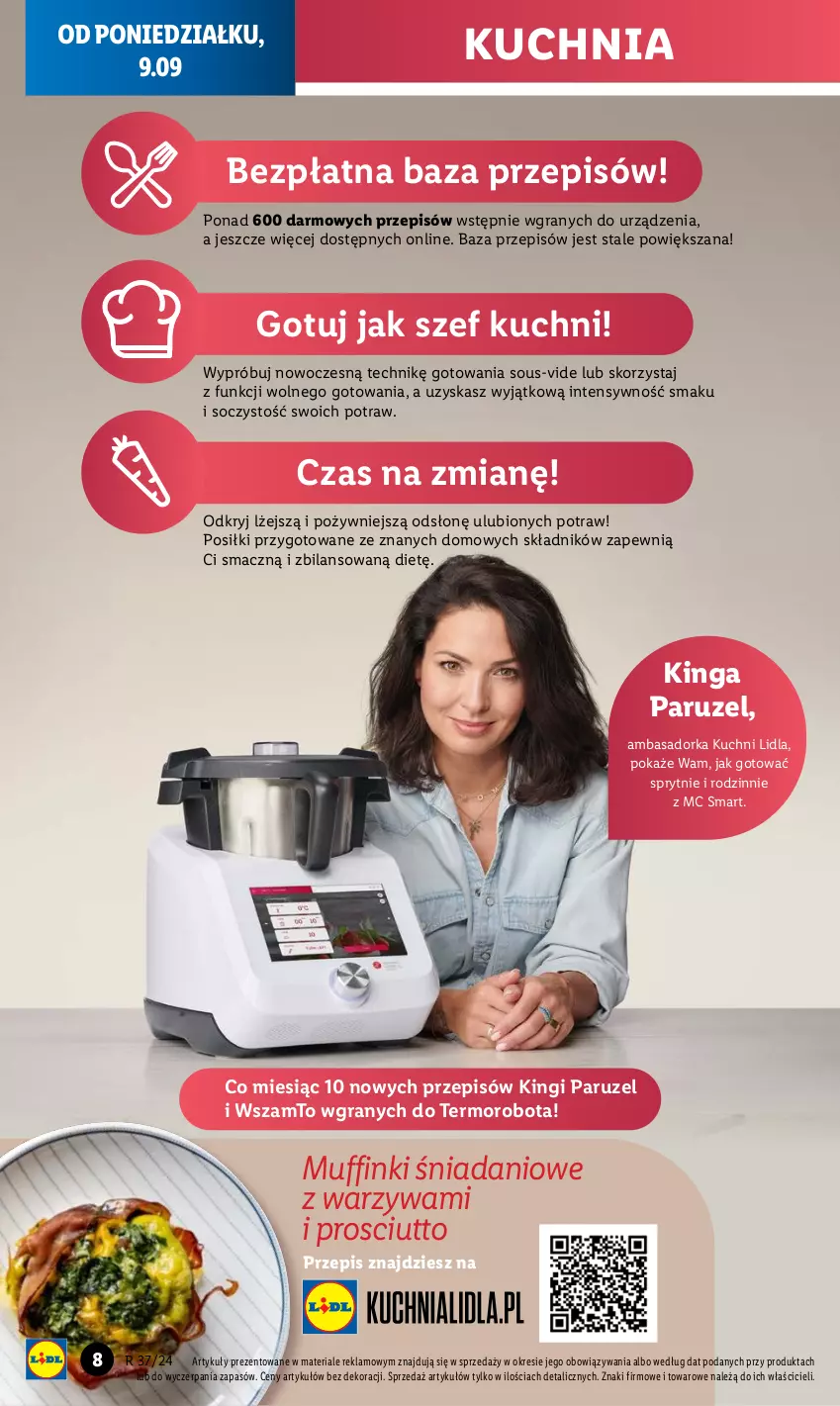 Gazetka promocyjna Lidl - GAZETKA - ważna 09.09 do 14.09.2024 - strona 10 - produkty: Danio, Gra, Kuchnia, Muffinki, Orka, Prosciutto, Robot, Warzywa