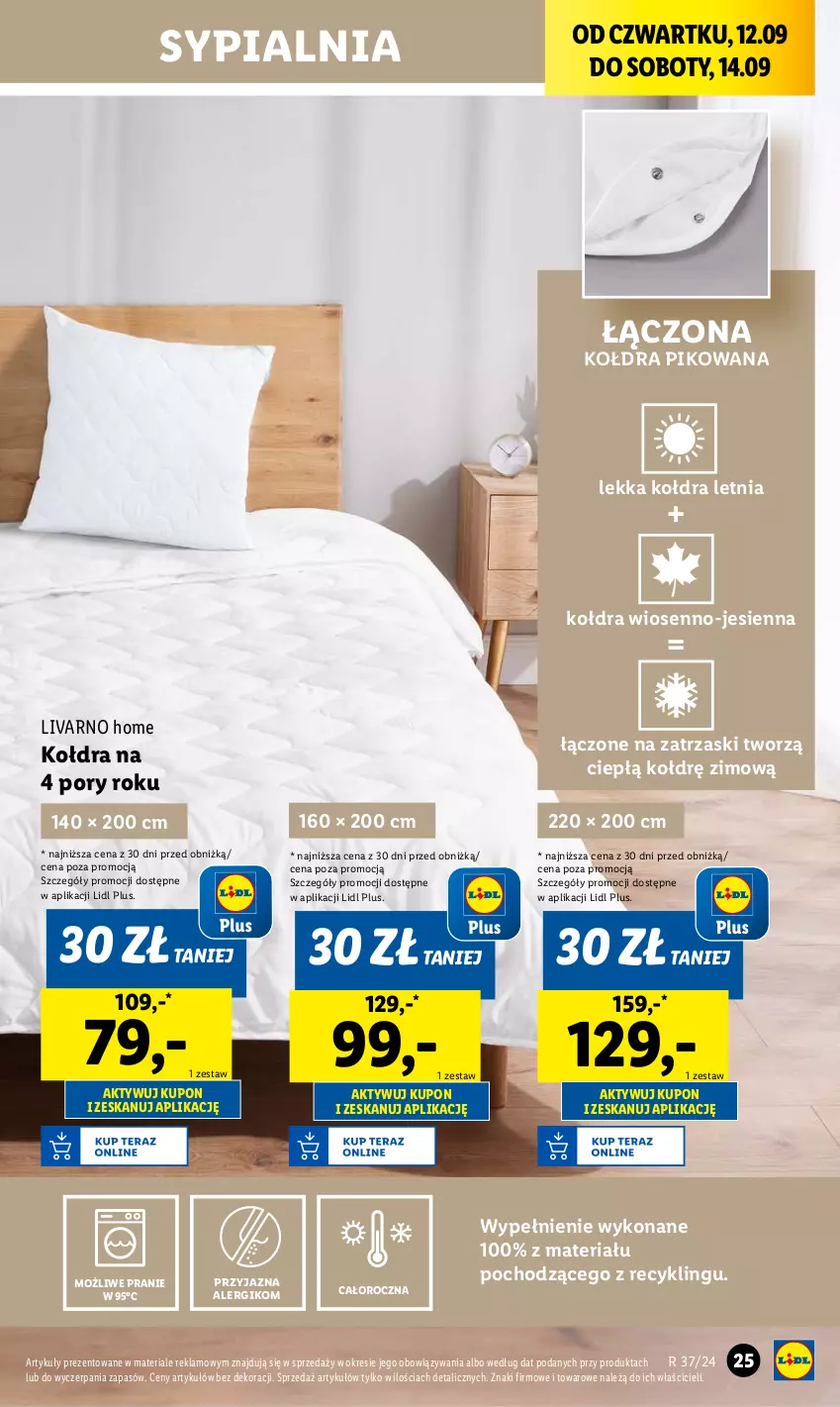 Gazetka promocyjna Lidl - GAZETKA - ważna 09.09 do 14.09.2024 - strona 29 - produkty: Ivar, Kołdra, Por, Sypialnia