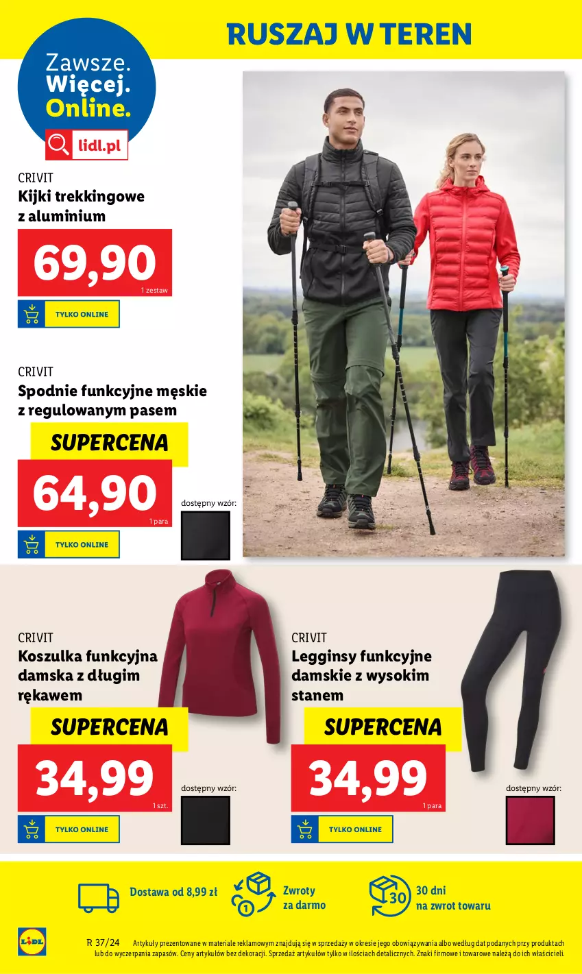 Gazetka promocyjna Lidl - GAZETKA - ważna 09.09 do 14.09.2024 - strona 32 - produkty: Gin, Kosz, Koszulka, Koszulka funkcyjna, Legginsy, Sok, Spodnie