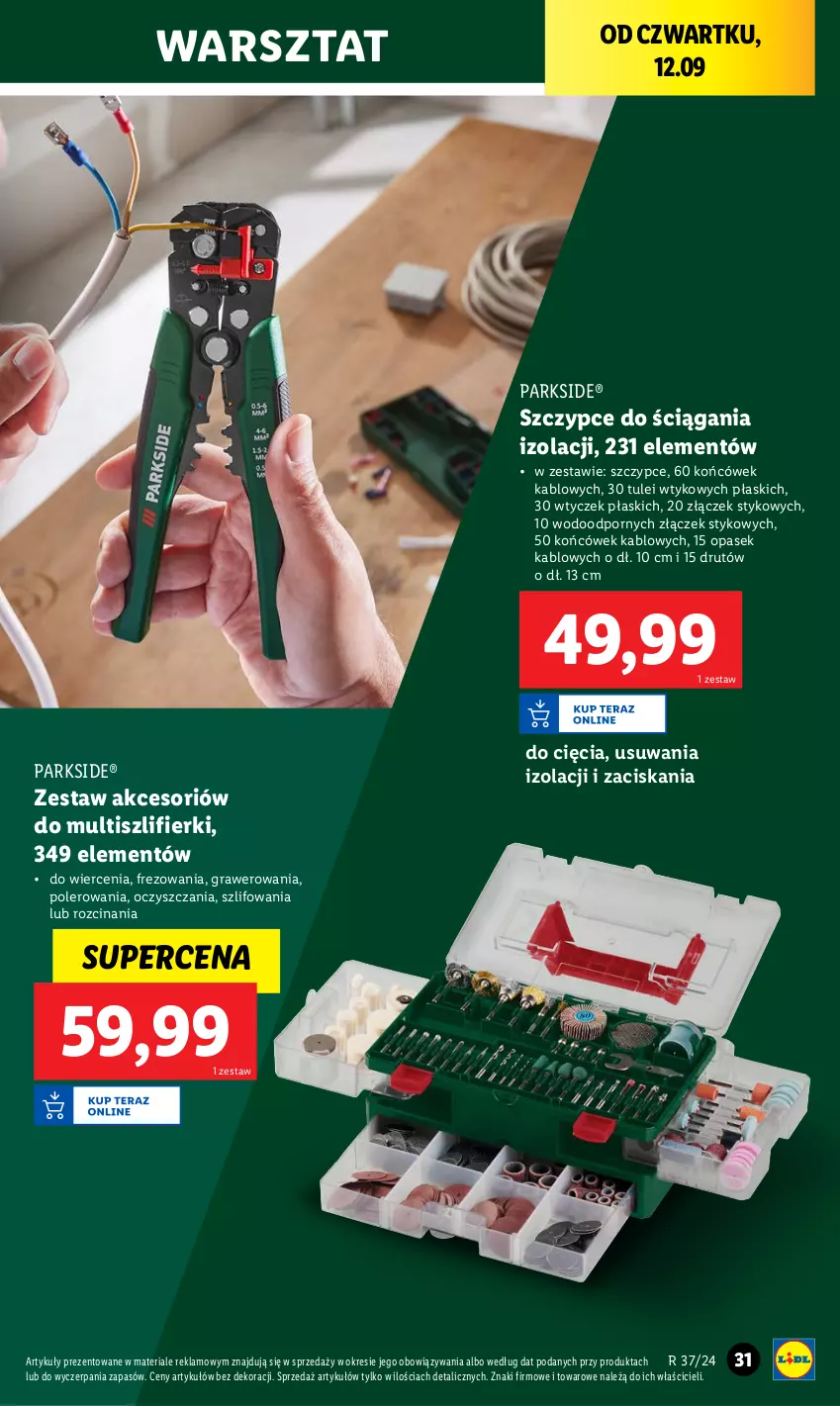 Gazetka promocyjna Lidl - GAZETKA - ważna 09.09 do 14.09.2024 - strona 37 - produkty: Gra, Parkside, Pasek, Por, Szczypce