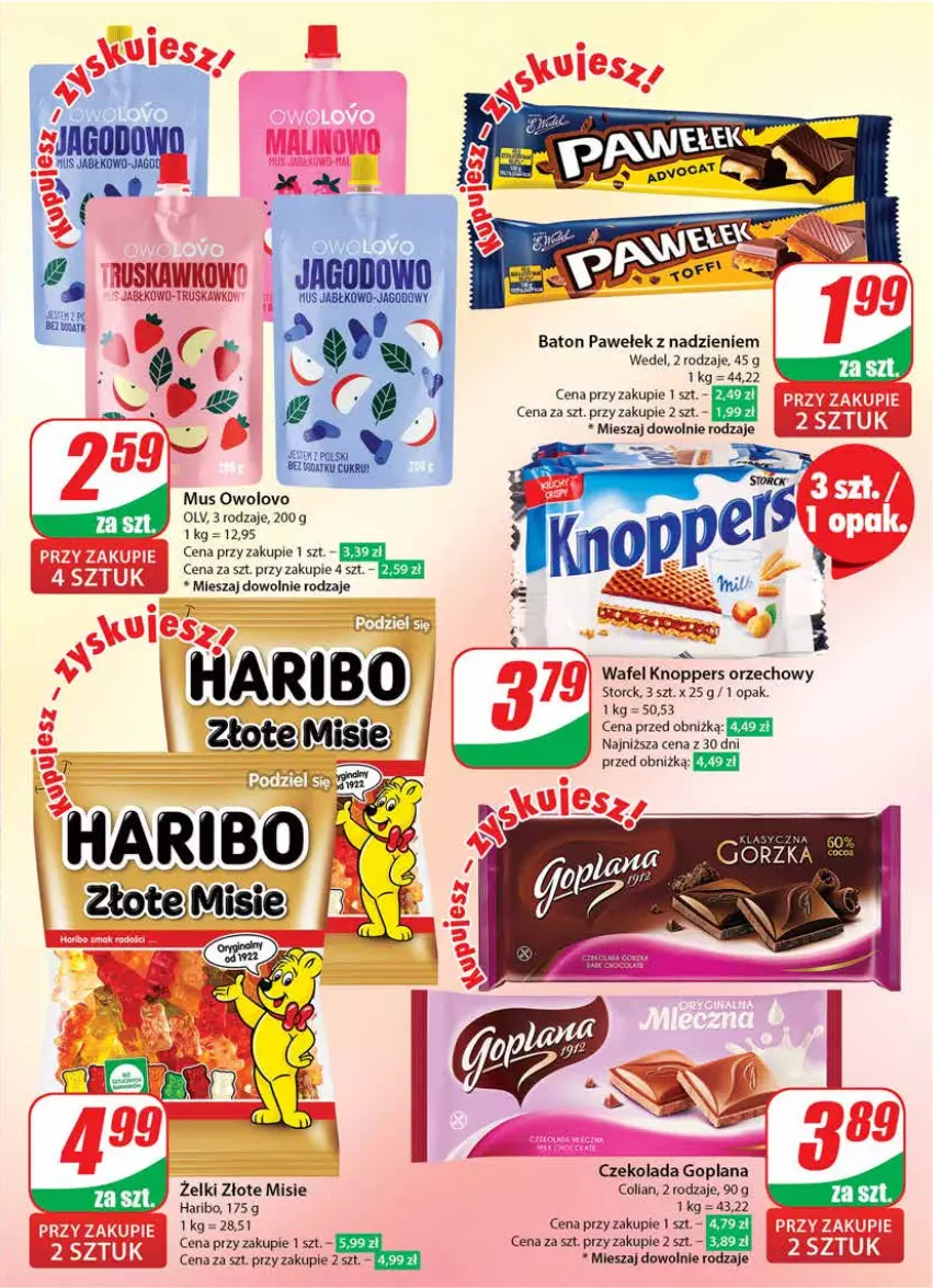 Gazetka promocyjna Dino - Gazetka 21 / 2024 - ważna 22.05 do 28.05.2024 - strona 5 - produkty: Baton, Czekolada, Goplana, Haribo, Knoppers, LANA, Mus