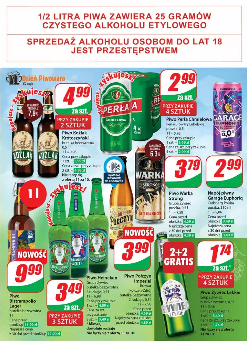 Gazetka promocyjna Dino - Gazetka 21 / 2024 - ważna 22.05 do 28.05.2024 - strona 53 - produkty: Carlsberg, Heineken, Napój, Perła, Piwo, Warka