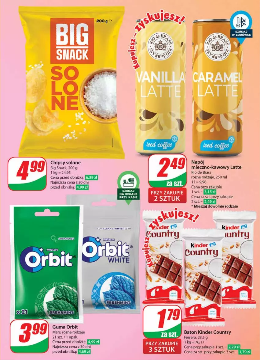 Gazetka promocyjna Dino - Gazetka 21 / 2024 - ważna 22.05 do 28.05.2024 - strona 57 - produkty: Baton, Chipsy, Ferrero, Kinder, Mars, Napój, Orbit