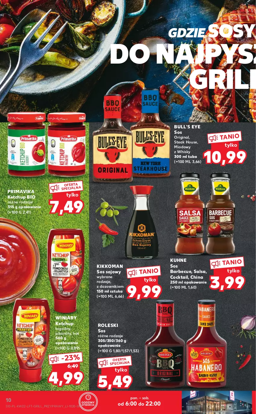 Gazetka promocyjna Kaufland - OFERTA TYGODNIA - ważna 02.06 do 08.06.2022 - strona 10 - produkty: Dozownik, Gin, Grill, Ketchup, Prima, Primavika, Przyprawy, Salsa, Sos, Sos sojowy, Whisky, Winiary