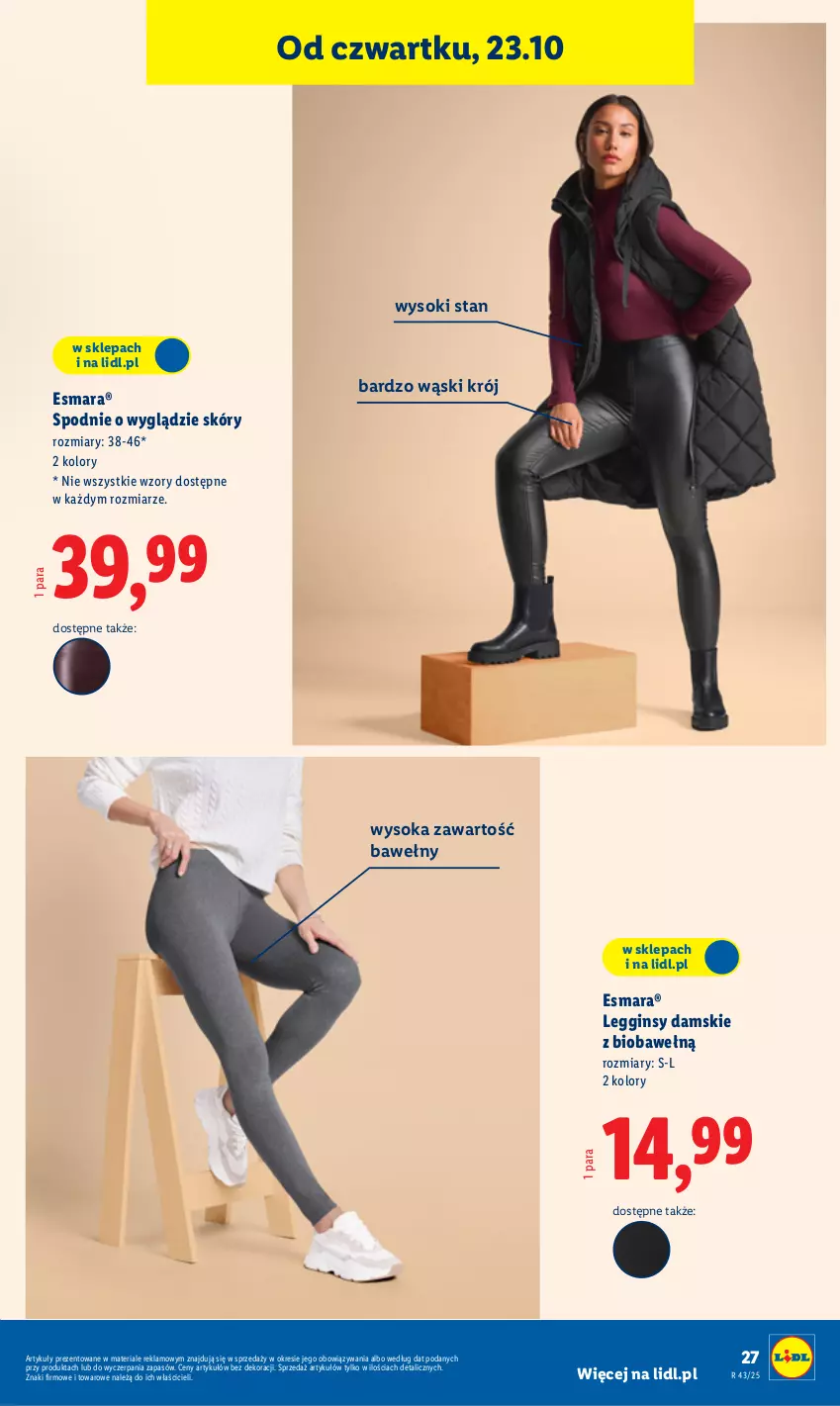 Gazetka promocyjna Lidl - GAZETKA - ważna 20.10 do 25.10.2025 - strona 31 - produkty: Gin, Legginsy, Sok, Spodnie