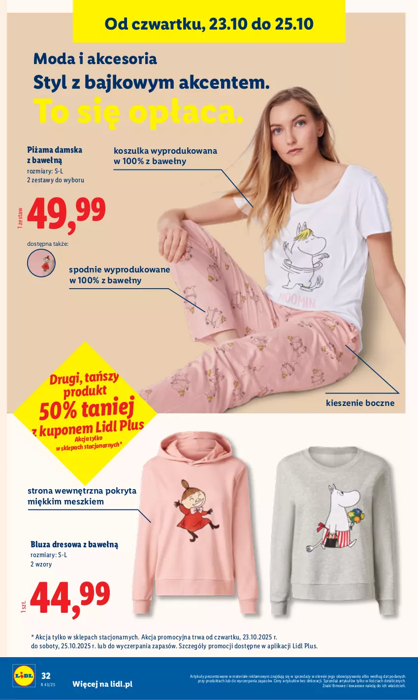 Gazetka promocyjna Lidl - GAZETKA - ważna 20.10 do 25.10.2025 - strona 36 - produkty: Bluza, Bluza dresowa, Dres, Kosz, Koszulka, Moda, Piżama, Spodnie
