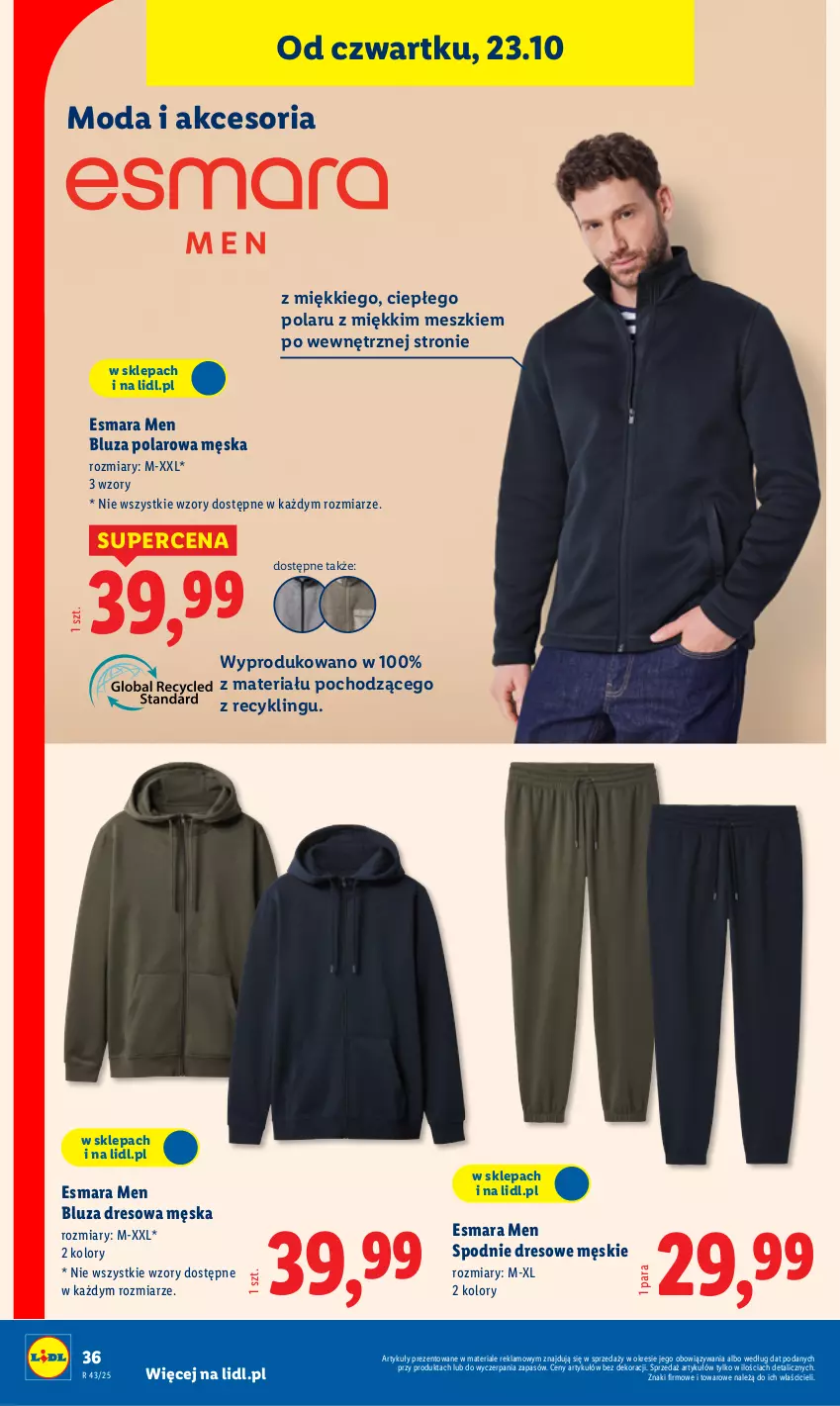 Gazetka promocyjna Lidl - GAZETKA - ważna 20.10 do 25.10.2025 - strona 40 - produkty: Bluza, Bluza dresowa, Bluza polarowa, Dres, Moda, Spodnie, Spodnie dresowe